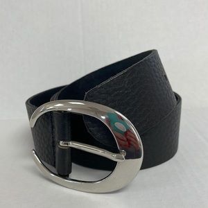 Next Women’s Belt Genuine Pebbled Leather Made in England Sz 14 Black